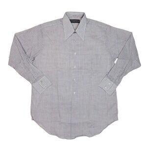 Vintage‎ Wimbledon Dagger Collar Mens Shirt 16-33 White Red Blue Button Down